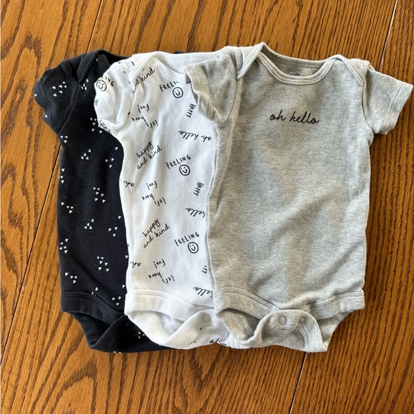 George Like New Cotton Short Sleeve Bodysuits, Set of 3, size 0-3 months - Picture 2 of 13